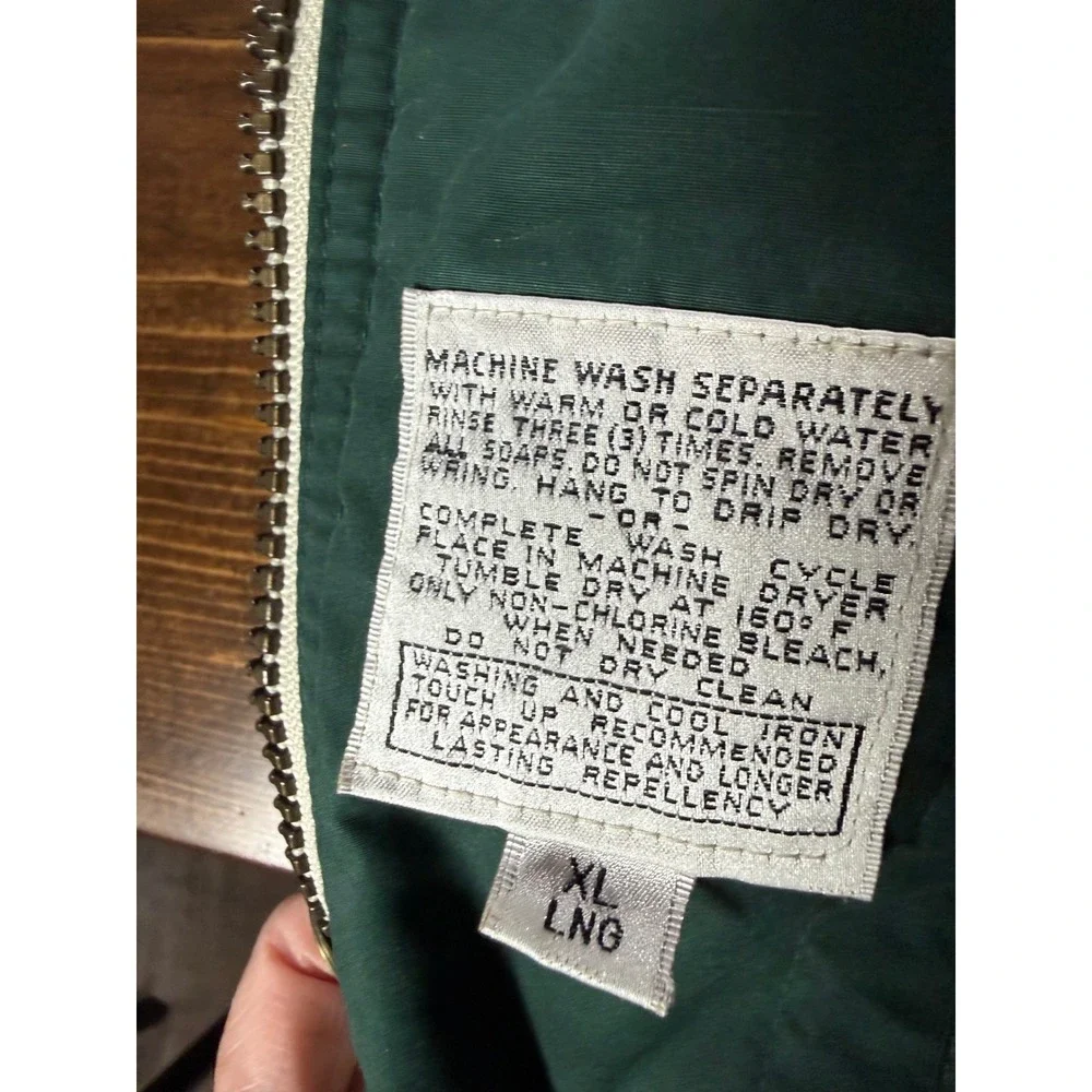 London Fog Mens Field Jacket Cream XL Long Quilted Lining Full Zip Utility Coat - Picture 16 of 16